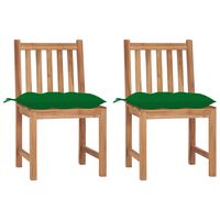 vidaXL Garden Chairs 2 pcs with Cushions Solid Teak Wood