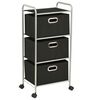 vidaXL Shelving Unit with 3 Storage Boxes Steel and Non-woven Fabric
