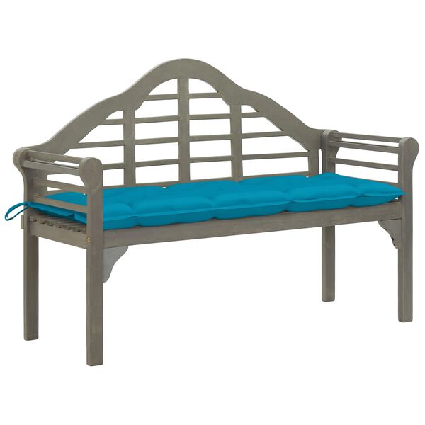 vidaXL Garden Queen Bench with Cushion 135 cm Solid Acacia Wood Grey