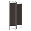 vidaXL 3-Panel Room Divider Brown 120x200 cm Fabric