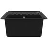 Granite Kitchen Sink Single Basin with Drainer Reversible Black