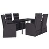 vidaXL 7 Piece Garden Dining Set with Cushions Black