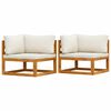 vidaXL Sectional Corner Sofas 2 pcs with Cushions Cream White