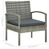 vidaXL 4 Piece Garden Lounge Set with Cushions Poly Rattan Grey