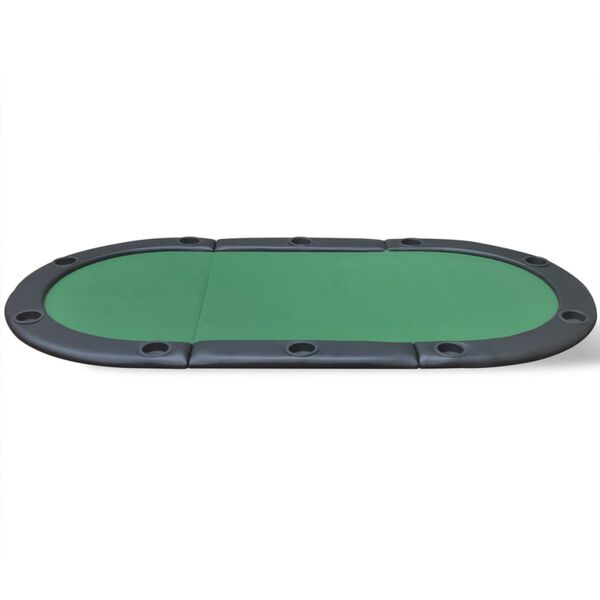 vidaXL 10-Player Foldable Poker Tabletop Green