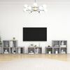vidaXL 8 Piece TV Cabinet Set Concrete Grey Engineered Wood