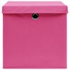vidaXL Storage Boxes with Lids 10 pcs Pink 32x32x32 cm Fabric