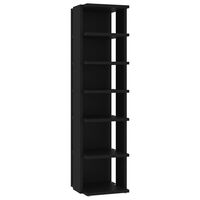 vidaXL Shoe Cabinet Black 27.5x27x102 cm Engineered Wood