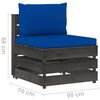 vidaXL 8 Piece Garden Lounge Set with Cushions Grey Impregnated Wood