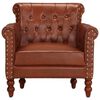 vidaXL Armchair Brown Real Goat Leather