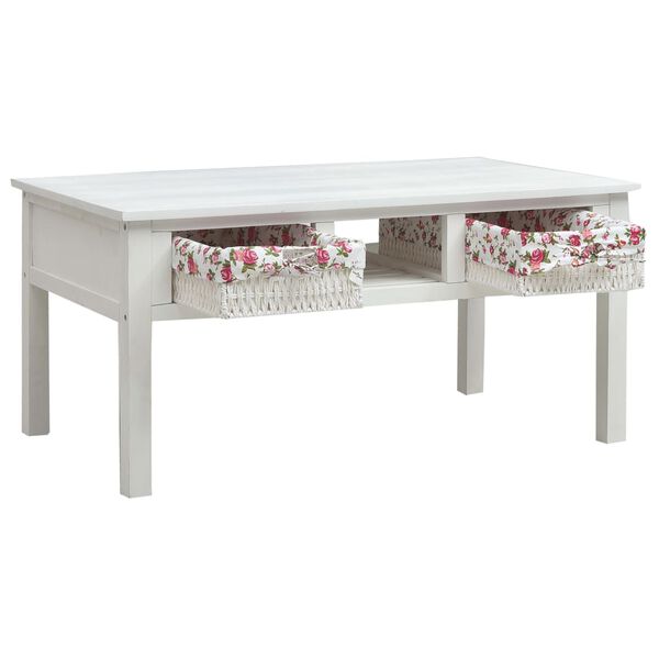 vidaXL Coffee Table White 99.5x60x48 cm Wood