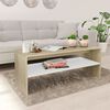 vidaXL Coffee Table White and Sonoma Oak 100x40x40 cm Engineered Wood