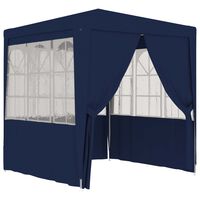 vidaXL Professional Party Tent with Side Walls 2.5x2.5 m Blue 90 g/m²