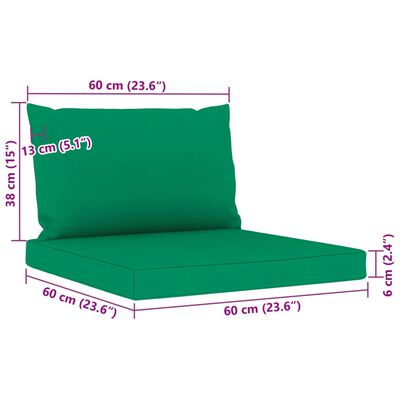 vidaXL 10 Piece Garden Lounge Set with Green Cushions