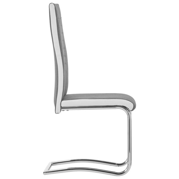 vidaXL Cantilever Dining Chairs 2 pcs Dark Grey Fabric