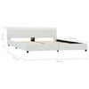 vidaXL Bed Frame without Mattress White Faux Leather 180x200 cm Super King