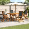 vidaXL 5 Piece Garden Dining Set Solid Wood Acacia and Textilene