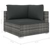 vidaXL 5 Piece Garden Lounge Set with Cushions Poly Rattan Grey