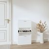 vidaXL Shoe Cabinet White 59x17x108 cm Engineered Wood