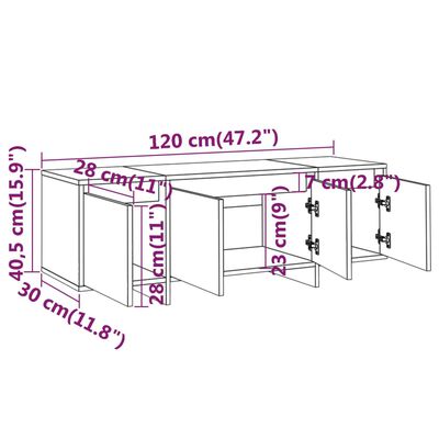 vidaXL TV Cabinet White 120x30x40.5 cm Engineered Wood