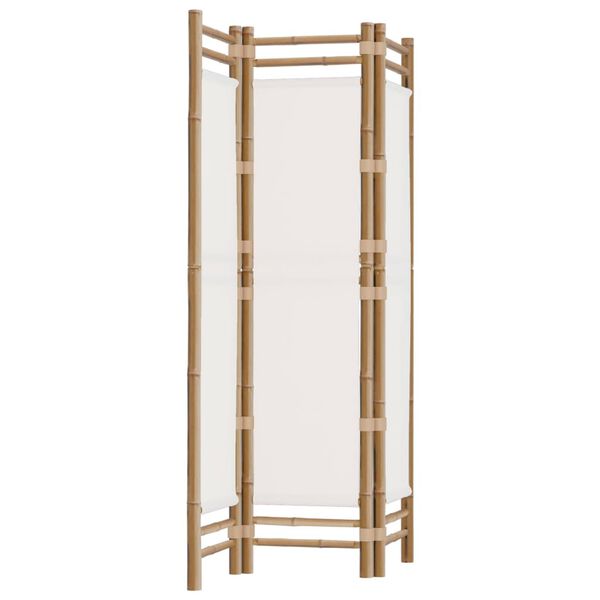 vidaXL Folding 3-Panel Room Divider 120 cm Bamboo and Canvas
