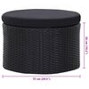 vidaXL Outdoor Lounge Bed with Canopy Poly Rattan Black