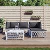 vidaXL 5 Piece Garden Lounge Set with Cushions White Steel