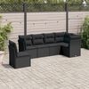 vidaXL 6 Piece Garden Sofa Set with Cushions Black Poly Rattan