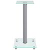 vidaXL Speaker Stands 2 pcs Silver Tempered Glass 1 Pillar Design