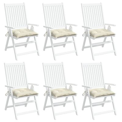 vidaXL Chair Cushions 6 pcs Cream White 40x40x7 cm Oxford Fabric