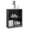 vidaXL Bookshelf High Gloss Grey 60x24x76 cm Engineered Wood