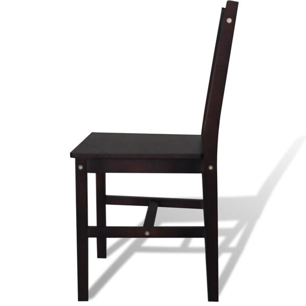 vidaXL Dining Chairs 4 pcs Dark Brown Pinewood