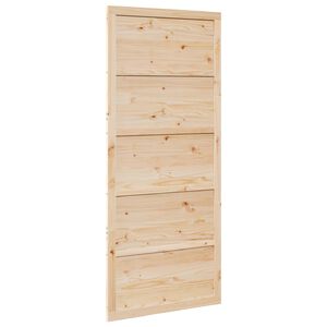 vidaXL Barn Door 100 x 2.5 x 208 cm Solid Pine Wood Natural