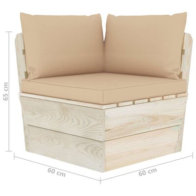 vidaXL 7 Piece Garden Pallet Lounge Set with Cushions Spruce Wood