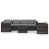 vidaXL 7 Piece Garden Lounge Set with Cushions Grey Impregnated Wood