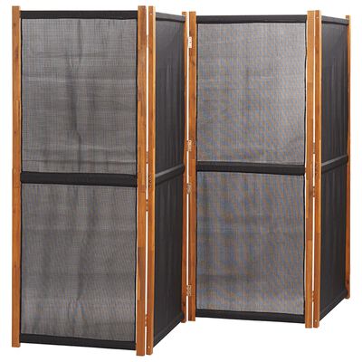 vidaXL 4-Panel Room Divider Black 280x180 cm