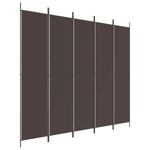 vidaXL 5-Panel Room Divider Brown 250x220 cm Fabric