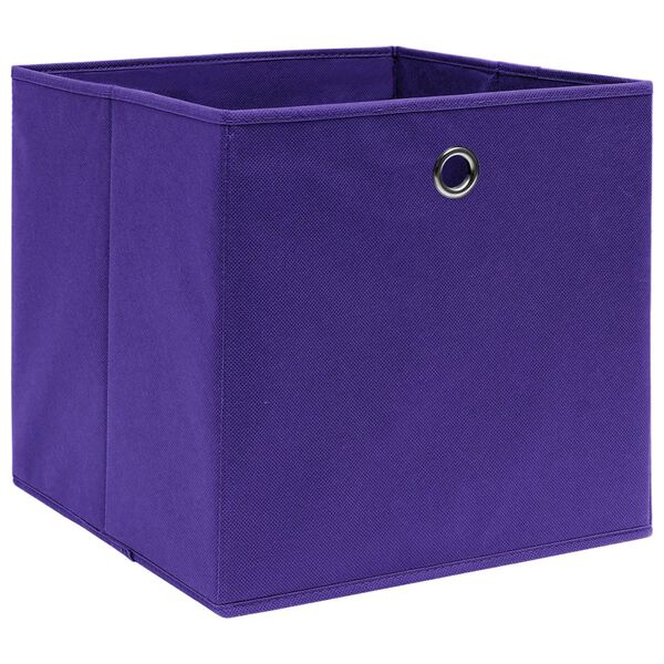 vidaXL Storage Boxes 10 pcs Non-woven Fabric 28x28x28 cm Purple