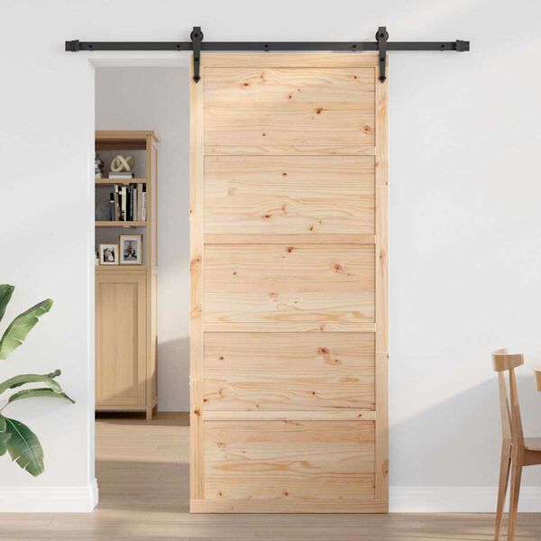 vidaXL Barn Door Natural 80 x 208 cm Solid Pine wood