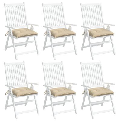 vidaXL Chair Cushions 6 pcs Beige 50x50x7 cm Oxford Fabric