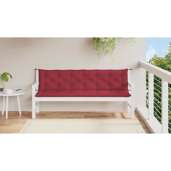 vidaXL Garden Bench Cushion Wine Red 200x(50+50)x7cm Oxford Fabric