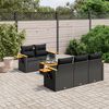 vidaXL 6 Piece Garden Sofa Set with Cushions Black Poly Rattan