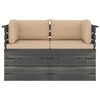 vidaXL Garden 2-Seater Pallet Sofa with Cushions Solid Pinewood