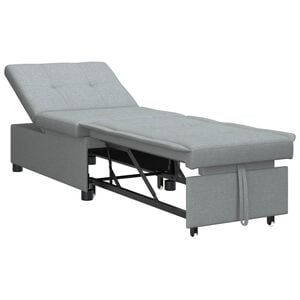 vidaXL Pull Out Sofa Bed Light Grey 194 x 50 x 82 cm Plywood