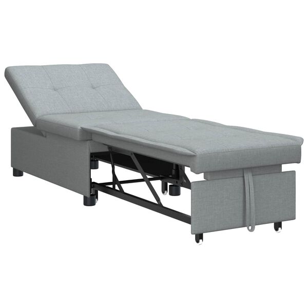 vidaXL Pull Out Sofa Bed Light Grey 194 x 50 x 82 cm Plywood