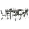 vidaXL Dining Set | Dark Grey | E-coated and powder-coated steel | Medium