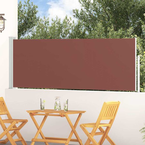 vidaXL Patio Retractable Side Awning 100x300 cm Brown
