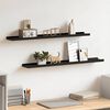 vidaXL Picture Frame Ledge Shelves 2 pcs Black 80x9x3 cm MDF