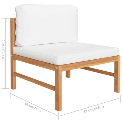 vidaXL 12 Piece Garden Lounge Set with Cream Cushions Solid Teak Wood