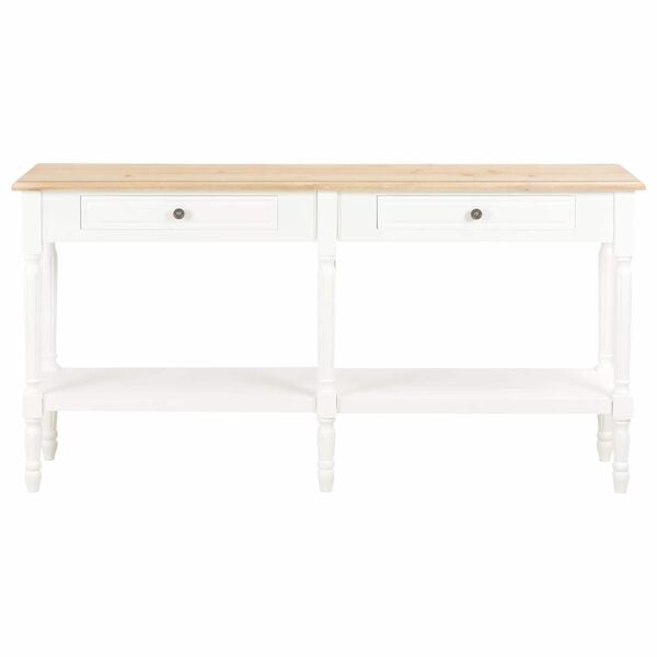 vidaXL Table with Drawer White Wood